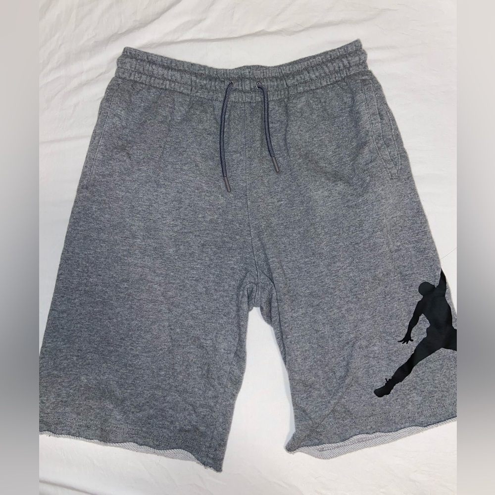 Little Boy’s Size XL Jordan Logo Fleece Gray & Black Shorts